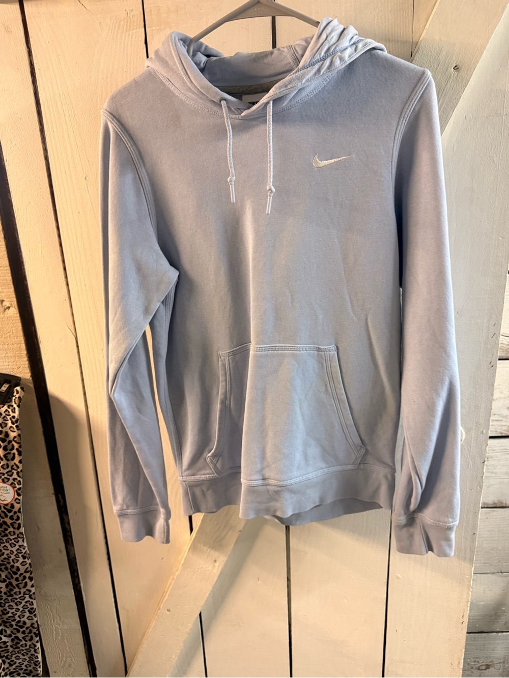 Nike Women’s Gray Pullover Hoodie with White Swoosh